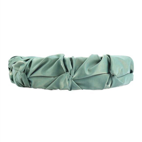 GREEN FAUX LEATHER WRINKLED FASHION HEAD BAND - Picture 1 of 4